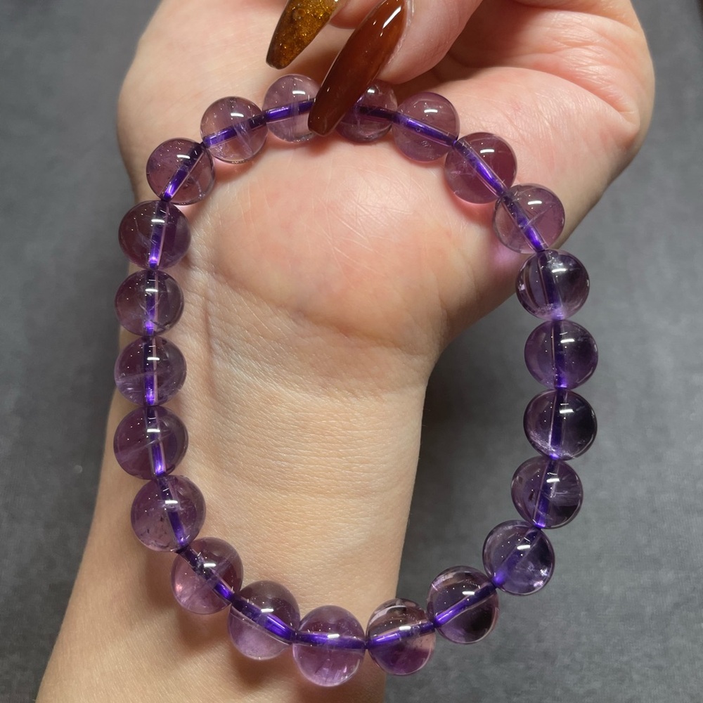 Genuine Amethyst Beaded Bracelet